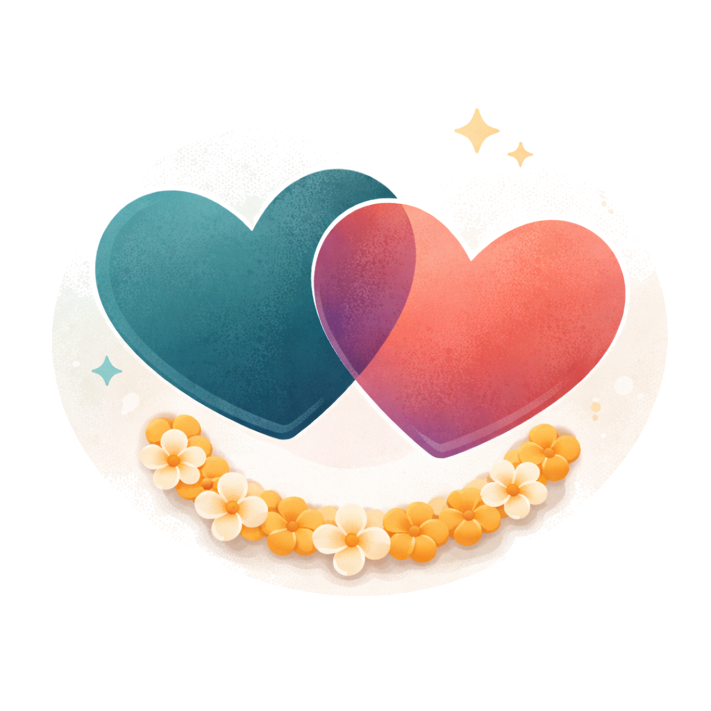 Two overlapping hearts